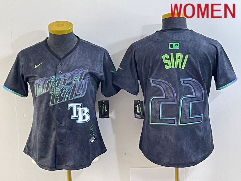 Women Tampa Bay Rays #22 Siri Black City Edition Nike 2024 MLB Jersey style 5->women mlb jersey->Women Jersey